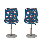 Happy Santa Claus Pattern Print Bar Stool Covers