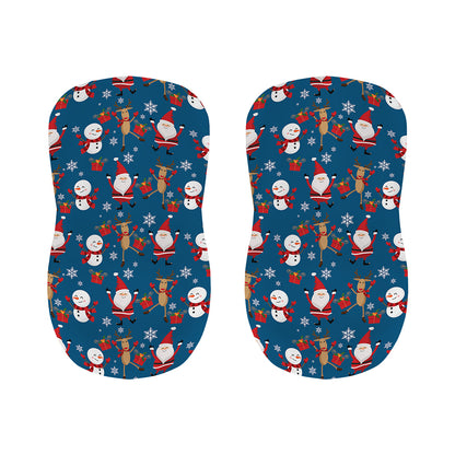 Happy Santa Claus Pattern Print Bar Stool Covers
