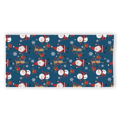 Happy Santa Claus Pattern Print Beach Towel