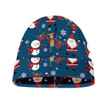 Happy Santa Claus Pattern Print Beanie