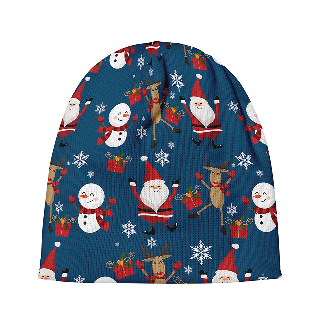 Happy Santa Claus Pattern Print Beanie