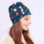 Happy Santa Claus Pattern Print Beanie