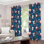 Happy Santa Claus Pattern Print Blackout Grommet Curtains