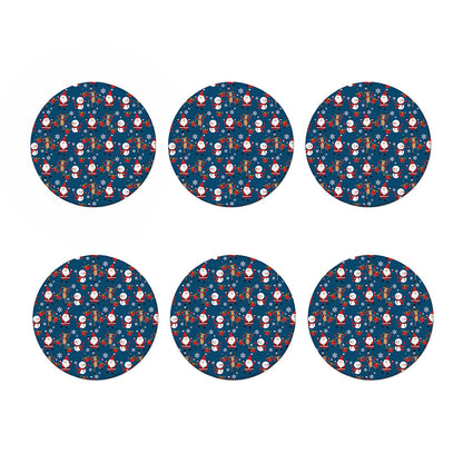 Happy Santa Claus Pattern Print Coaster Set