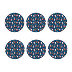 Happy Santa Claus Pattern Print Coaster Set