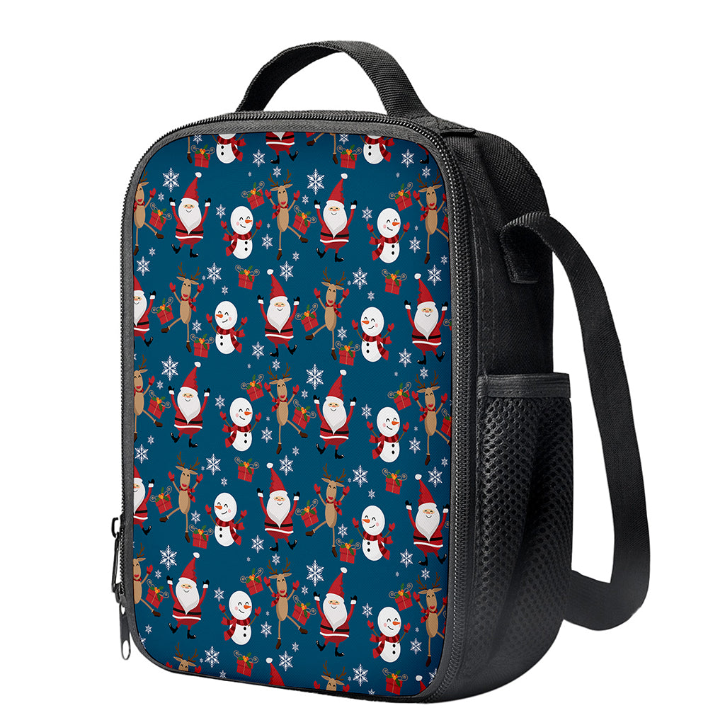 Happy Santa Claus Pattern Print Crossbody Lunch Bag