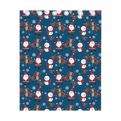 Happy Santa Claus Pattern Print Curtain