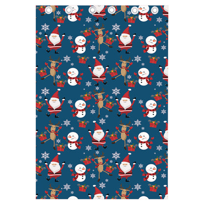 Happy Santa Claus Pattern Print Curtain