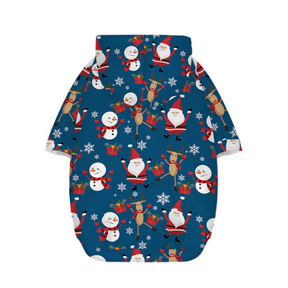 Happy Santa Claus Pattern Print Dog Zip Up Hoodie