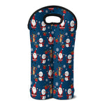 Happy Santa Claus Pattern Print Double Neoprene Wine Tote