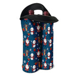 Happy Santa Claus Pattern Print Double Neoprene Wine Tote