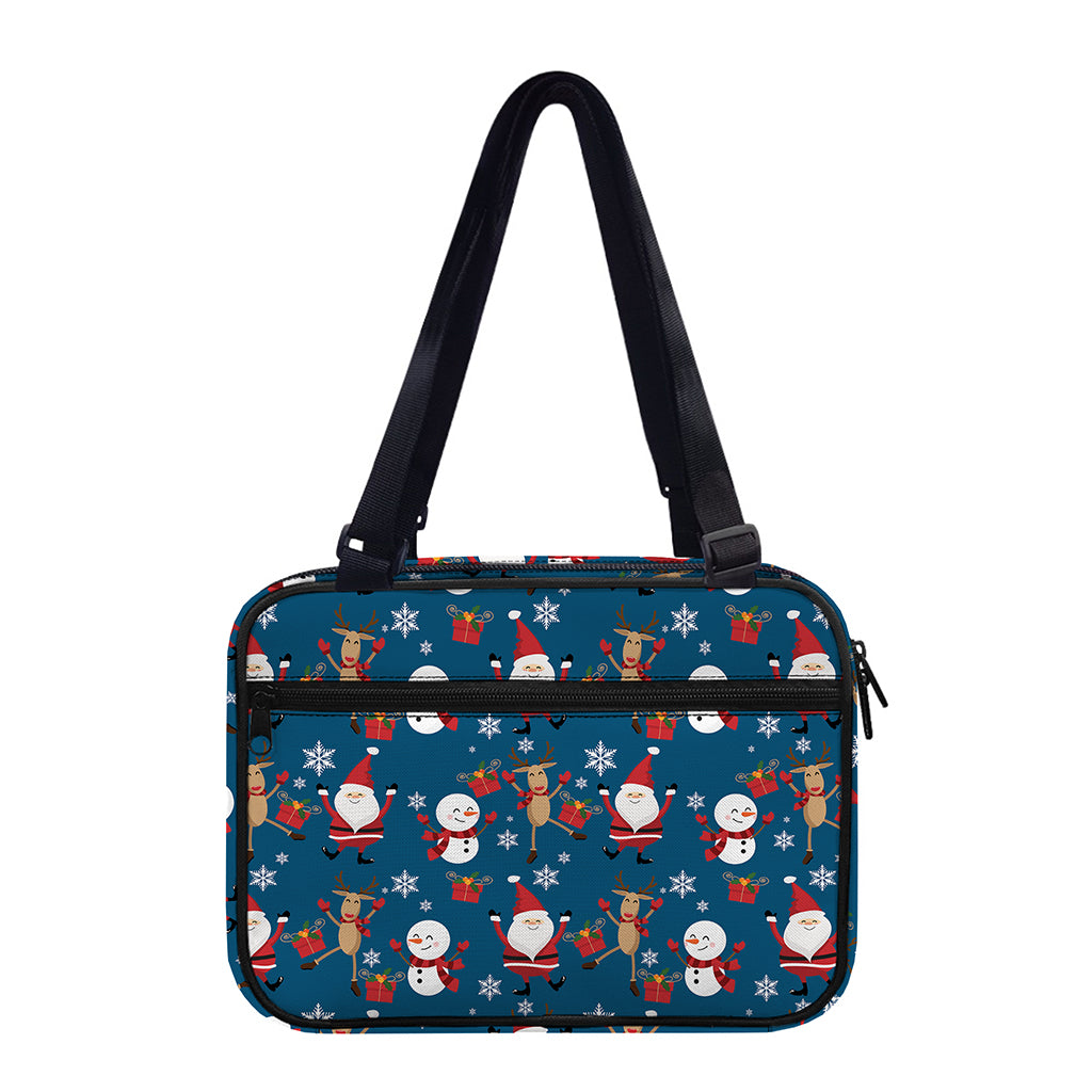Happy Santa Claus Pattern Print Double Strap Bible Bag