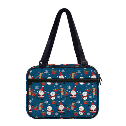 Happy Santa Claus Pattern Print Double Strap Bible Bag