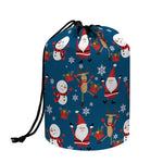 Happy Santa Claus Pattern Print Drawstring Makeup Bag