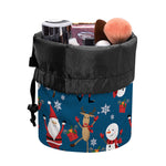 Happy Santa Claus Pattern Print Drawstring Makeup Bag