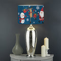Happy Santa Claus Pattern Print Drum Lamp Shade