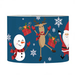 Happy Santa Claus Pattern Print Drum Lamp Shade