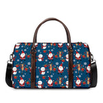 Happy Santa Claus Pattern Print Duffle Bag