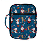 Happy Santa Claus Pattern Print Front Pocket Bible Bag