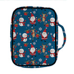 Happy Santa Claus Pattern Print Front Pocket Bible Bag