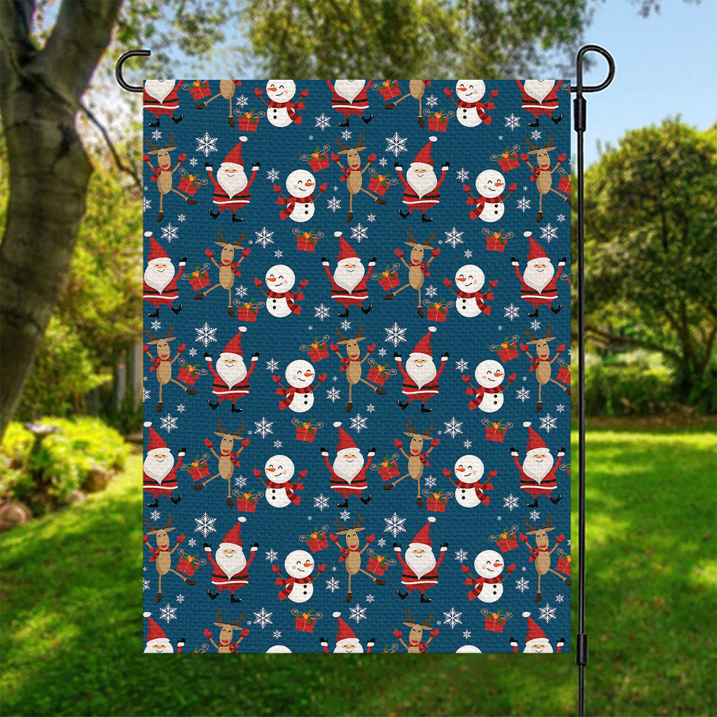 Happy Santa Claus Pattern Print Garden Flag