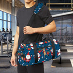Happy Santa Claus Pattern Print Gym Bag