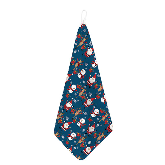Happy Santa Claus Pattern Print Hand Towel