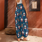 Happy Santa Claus Pattern Print Harem Pants
