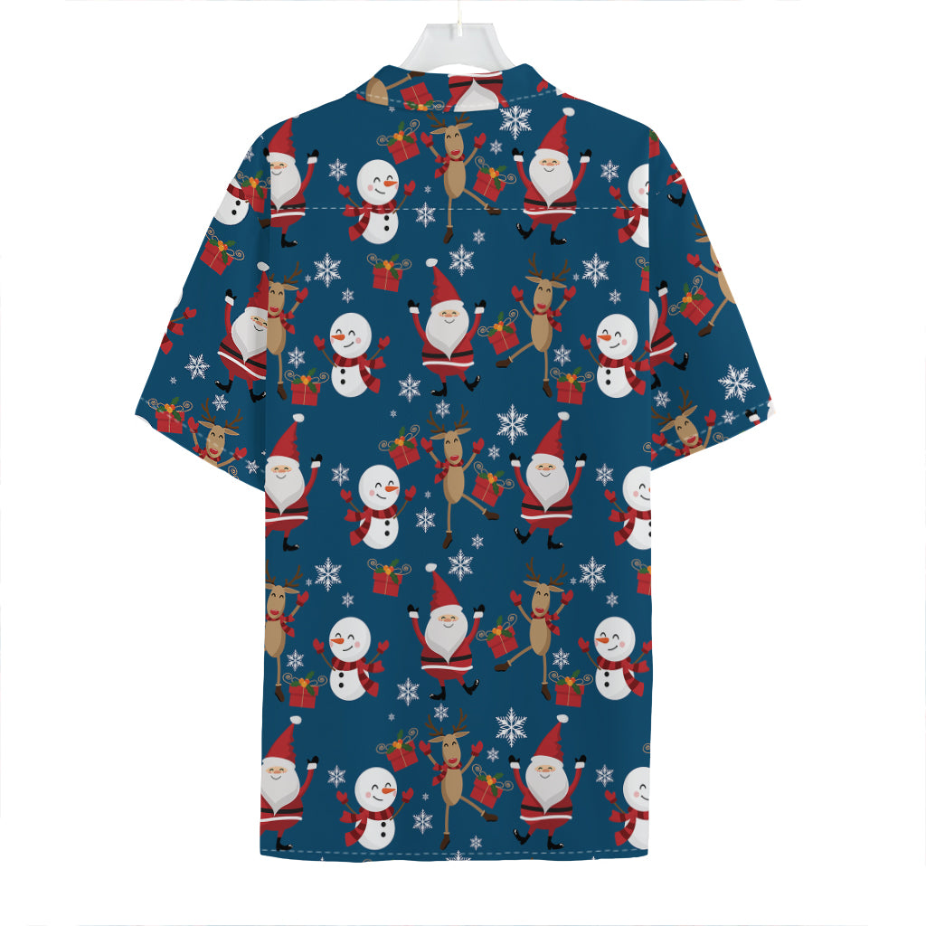 Happy Santa Claus Pattern Print Hawaiian Shirt