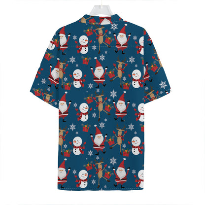 Happy Santa Claus Pattern Print Hawaiian Shirt