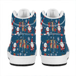 Happy Santa Claus Pattern Print High Top Leather Sneakers