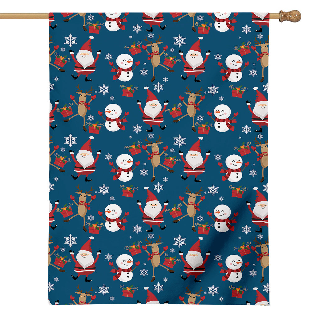 Happy Santa Claus Pattern Print House Flag