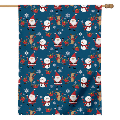 Happy Santa Claus Pattern Print House Flag