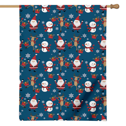 Happy Santa Claus Pattern Print House Flag