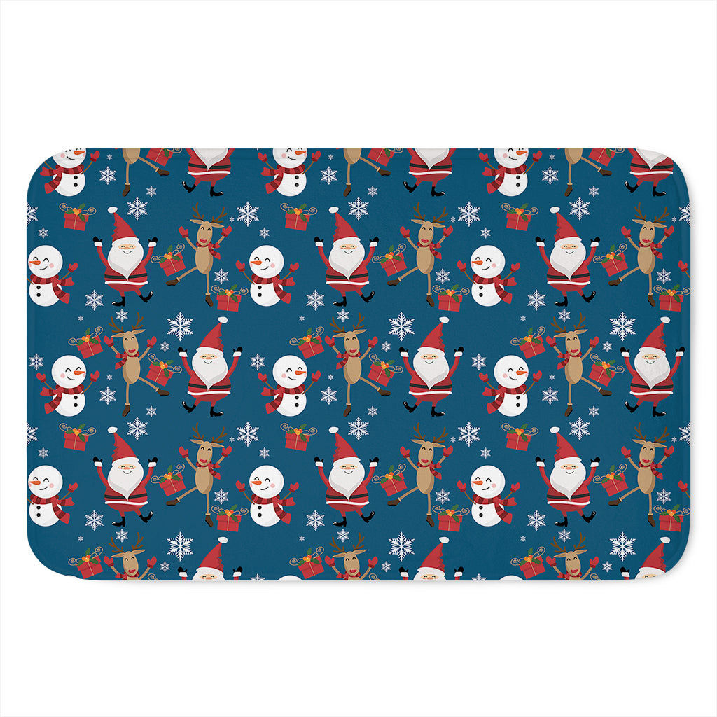Happy Santa Claus Pattern Print Indoor Door Mat