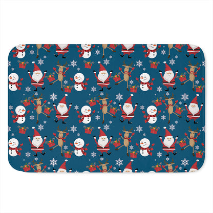 Happy Santa Claus Pattern Print Indoor Door Mat
