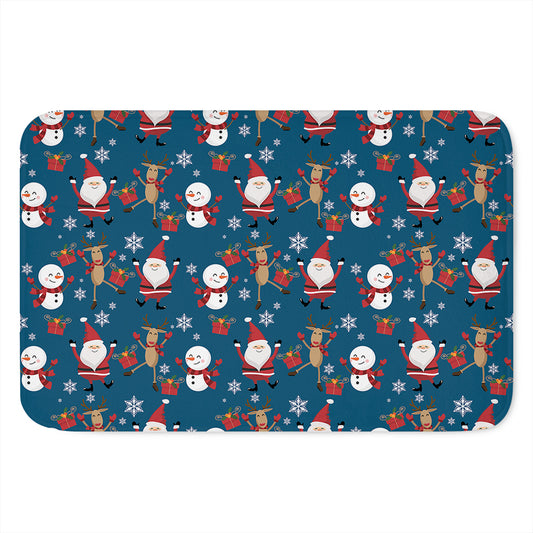 Happy Santa Claus Pattern Print Indoor Door Mat