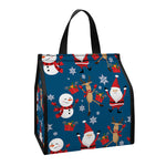 Happy Santa Claus Pattern Print Insulated Lunch Tote