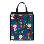 Happy Santa Claus Pattern Print Insulated Lunch Tote