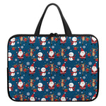 Happy Santa Claus Pattern Print Laptop Sleeve With Handle