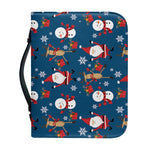 Happy Santa Claus Pattern Print Leather Bible Cover