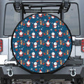 Happy Santa Claus Pattern Print Leather Spare Tire Cover