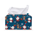 Happy Santa Claus Pattern Print Leather Tissue Box Cover