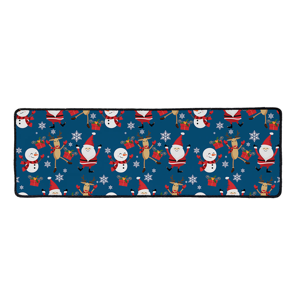 Happy Santa Claus Pattern Print Long Kitchen Mat