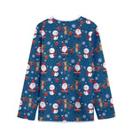 Happy Santa Claus Pattern Print Long Sleeve Short Coat