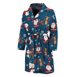 Happy Santa Claus Pattern Print Men's Bathrobe