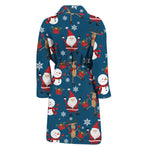 Happy Santa Claus Pattern Print Men's Bathrobe