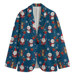 Happy Santa Claus Pattern Print Men's Blazer
