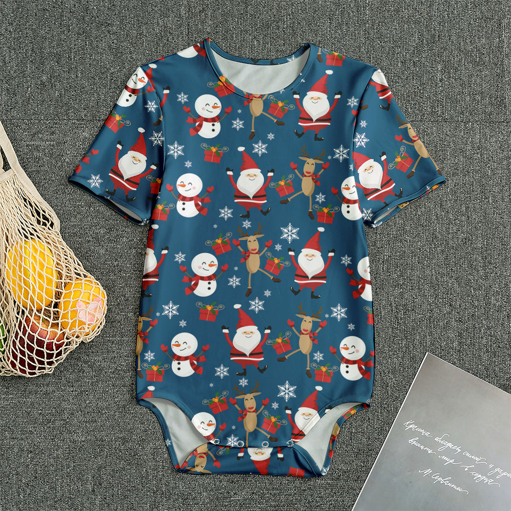 Happy Santa Claus Pattern Print Men's Bodysuit