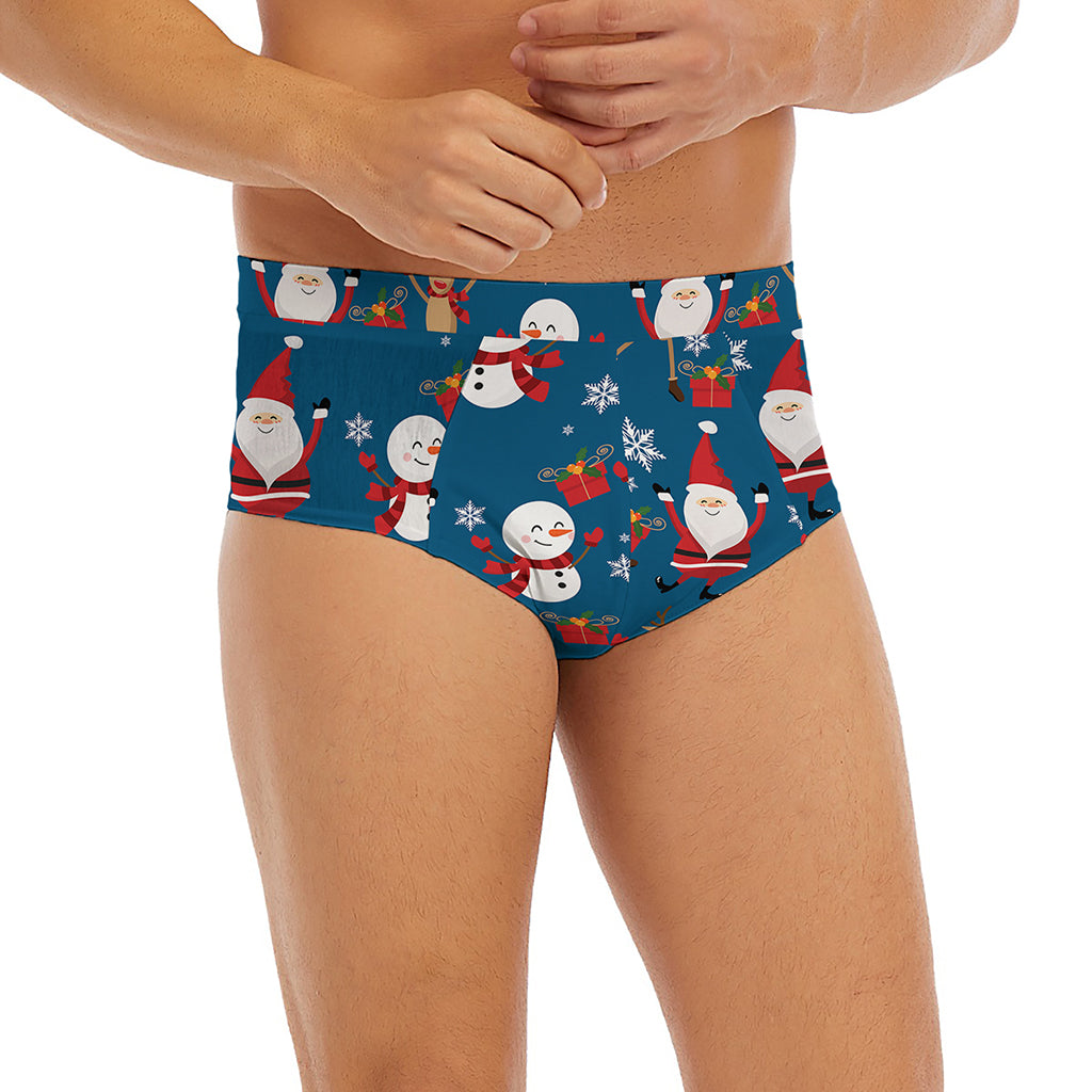 Happy Santa Claus Pattern Print Men's Briefs
